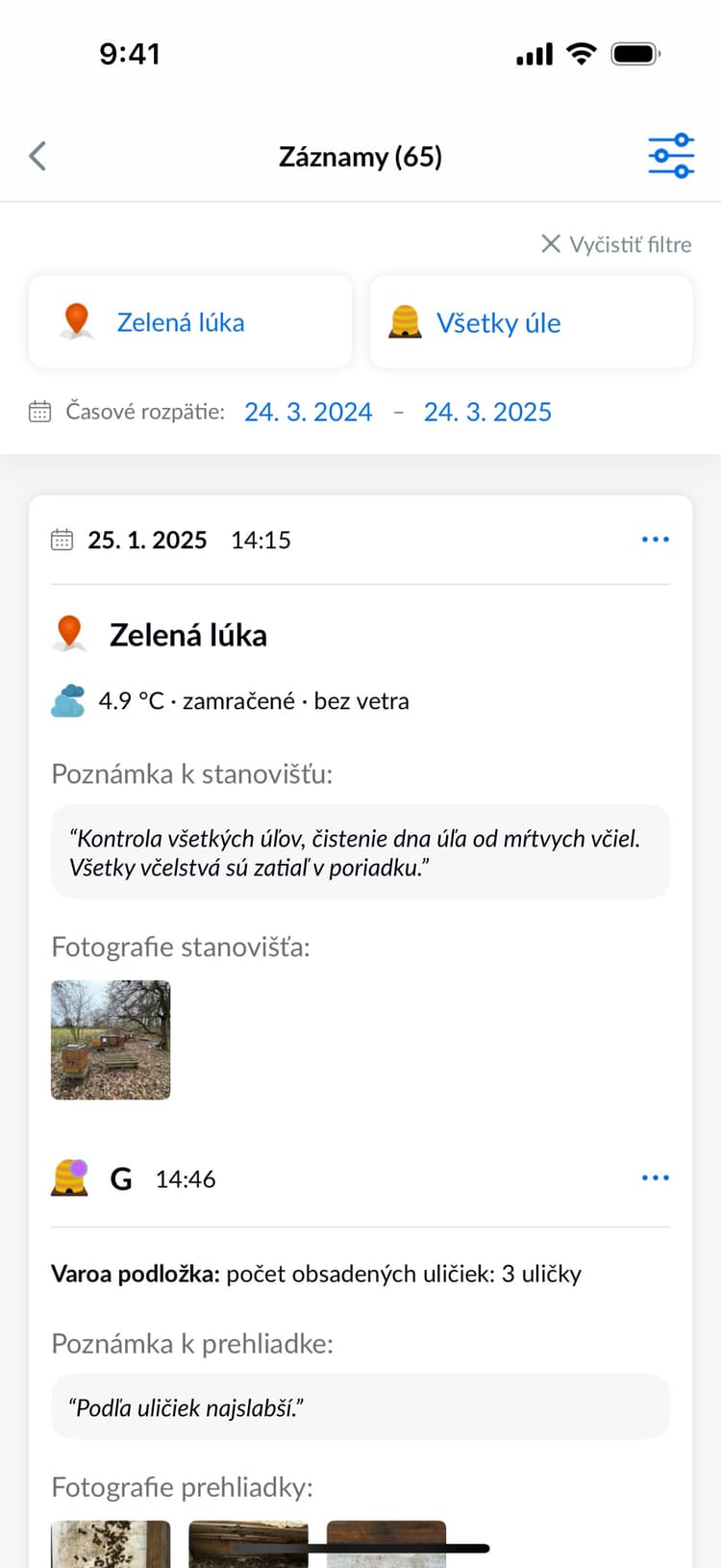 Beentry records history preview
