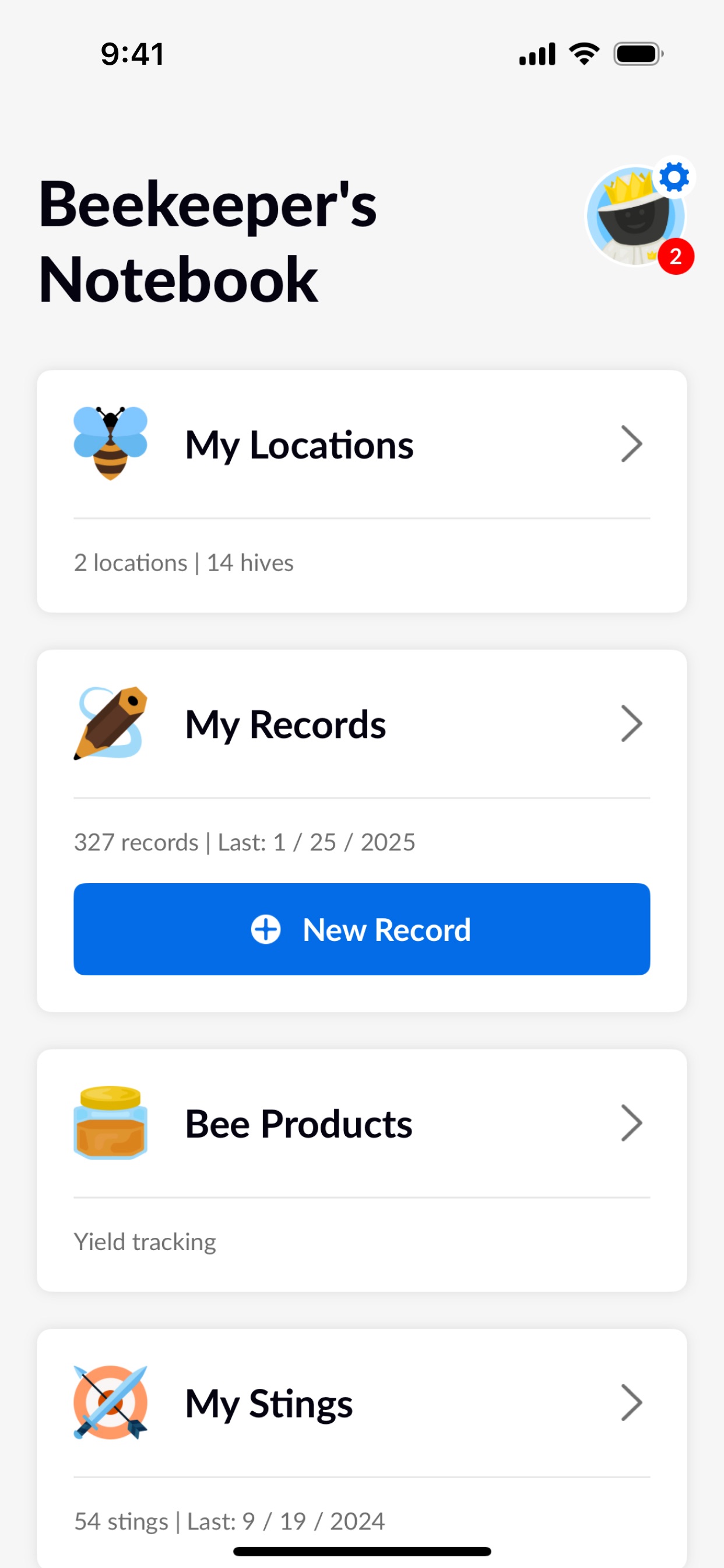 Beentry mobile app, app screen
