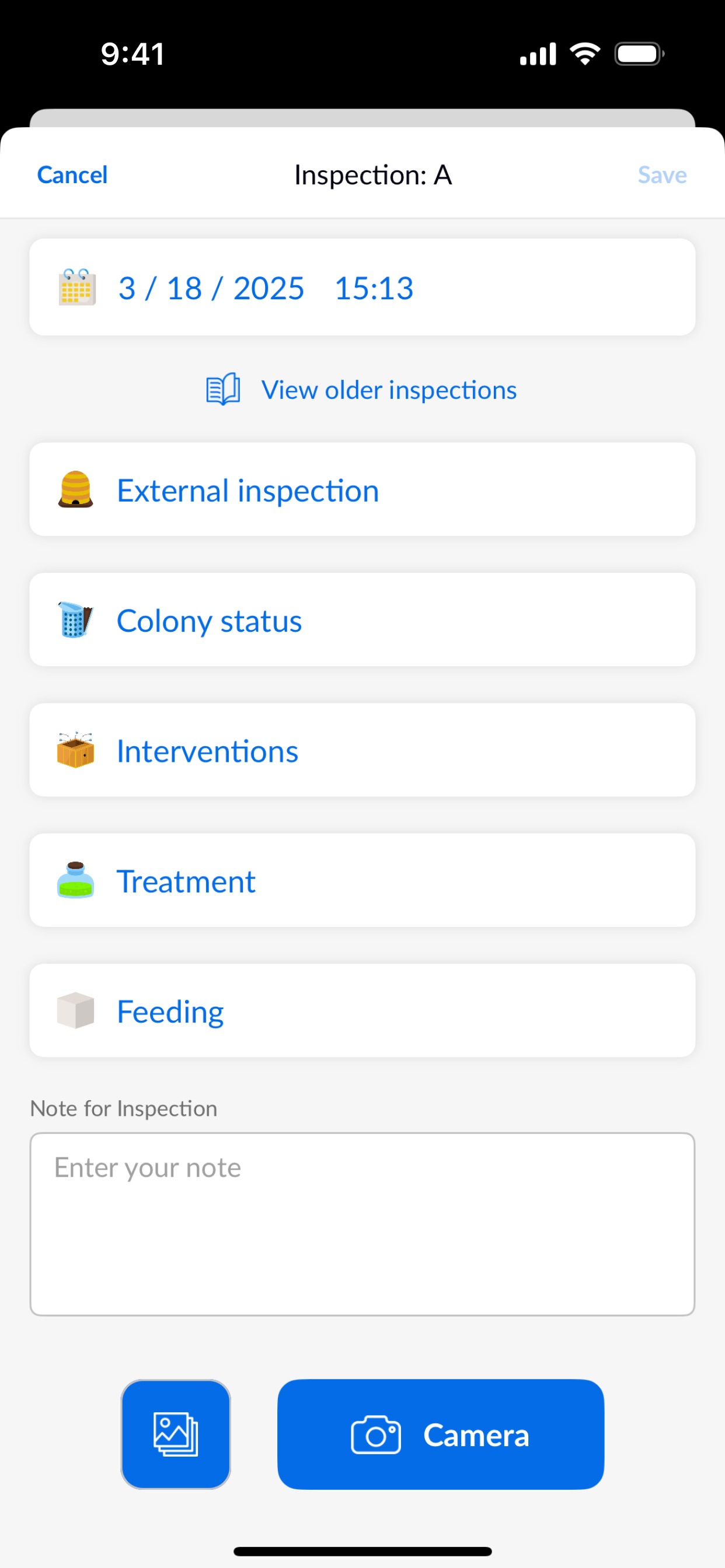 Beentry mobile app, app screen