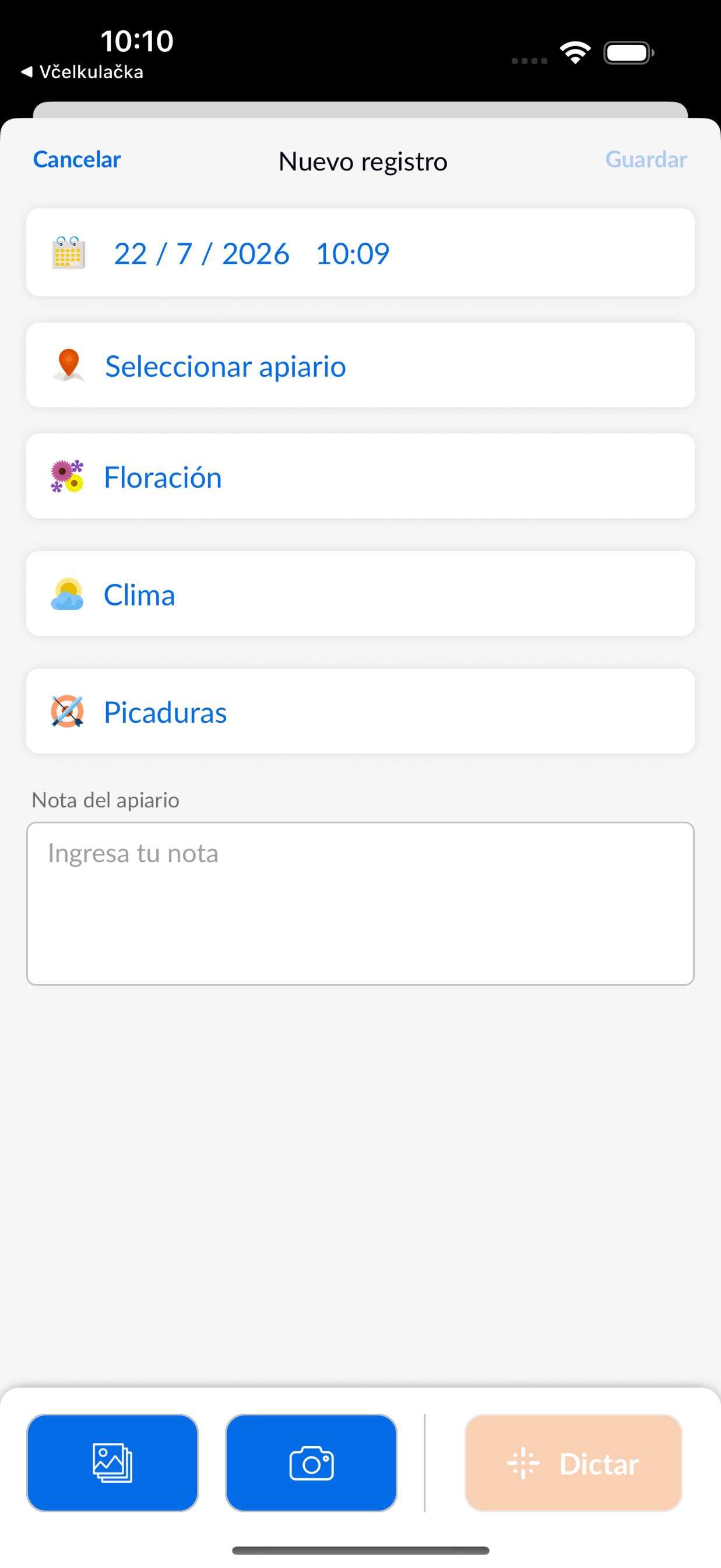 Aplicación móvil Beentry, pantalla de la aplicación