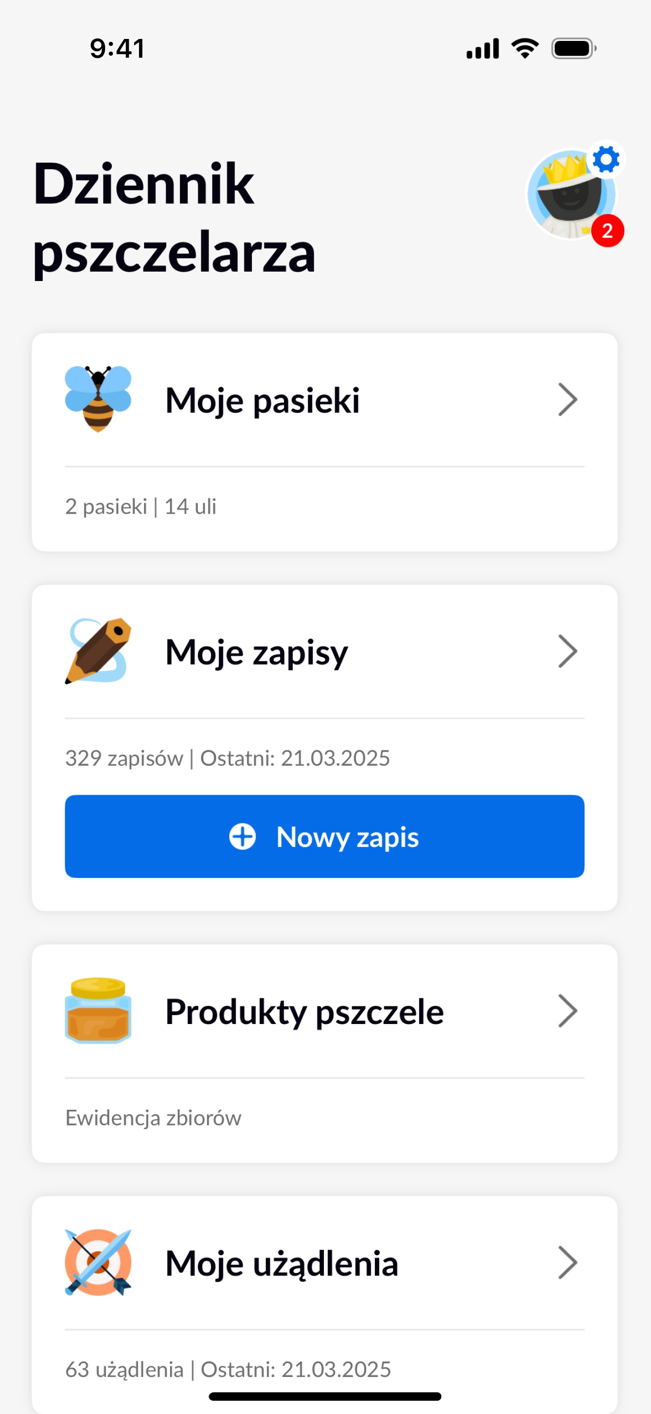Mobilna aplikacja Beentry, ekran aplikacji