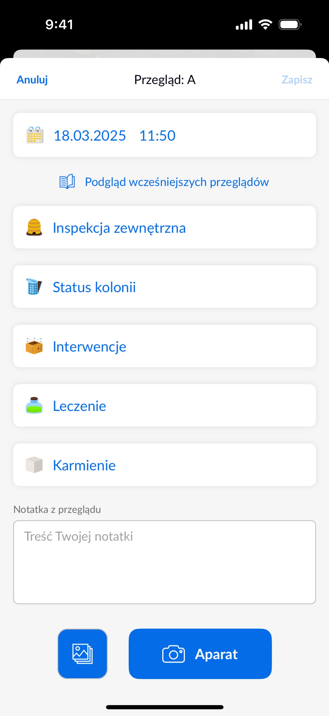 Mobilna aplikacja Beentry, ekran aplikacji